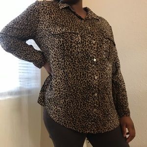Leopard print long sleeve shirt